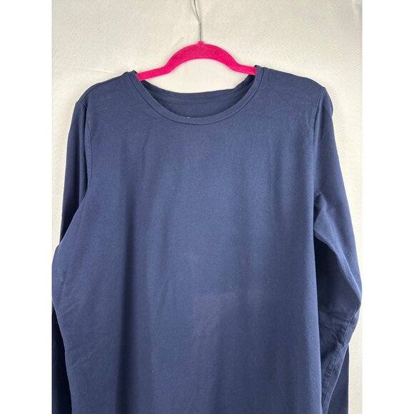 D&Co. Essentials Navy Long Sleeve Cotton Blend T-Shirt XL - Picture 1 of 5